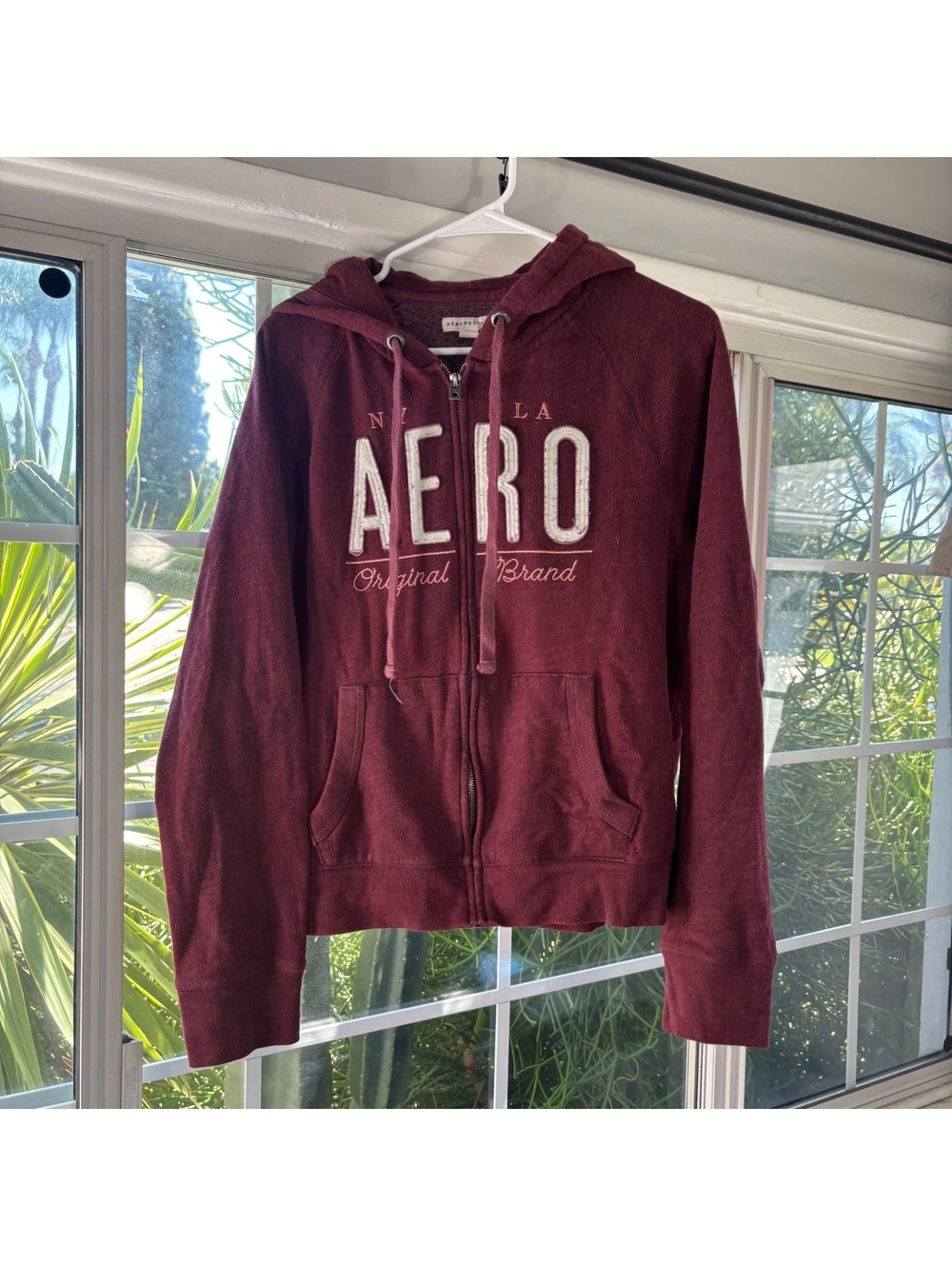 Burgundy Aeropostale zip hoodie